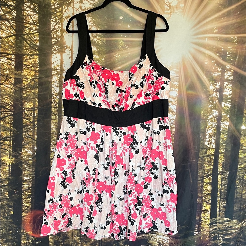 B. Smart Pink and Black Floral Dress